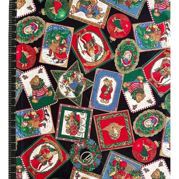Vintage Concord Old Victorian Cotton Fabric Christmas Joan Kessler 1yd 12" x 43" - Picture 2 of 3